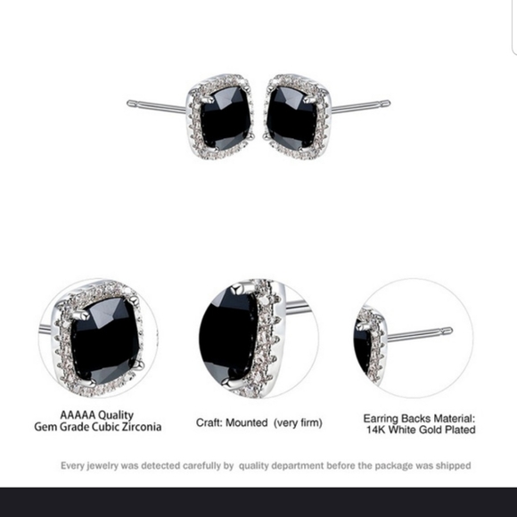 BREATHTAKING!! Clear color Halo Cut CZ stud earrings - Picture 3 of 11